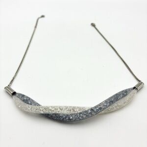 Swarovski Silver and Gray Twisted Sparkling Necklace